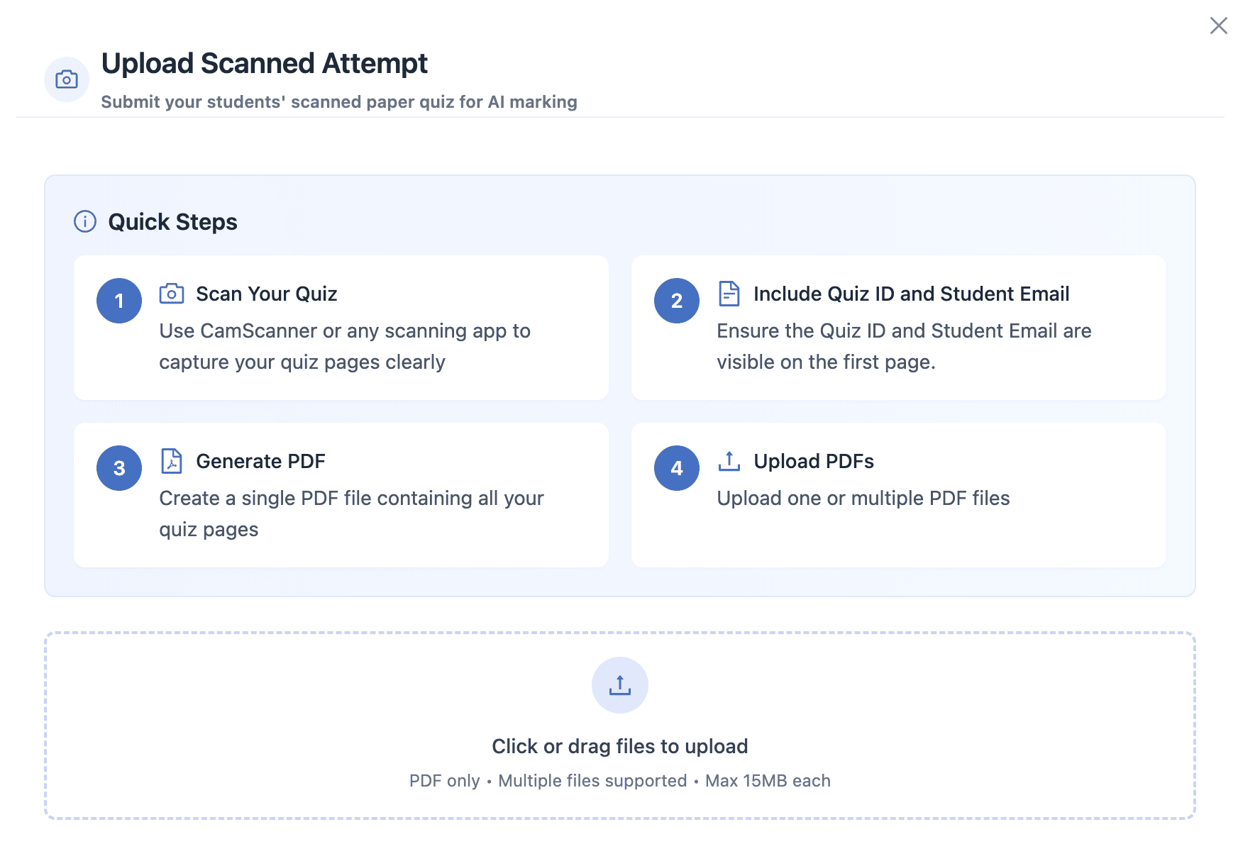Upload scanned attempt